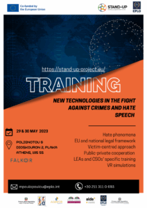 STAND-UP Greek training: New technologies in the fight against crimes and hate speech