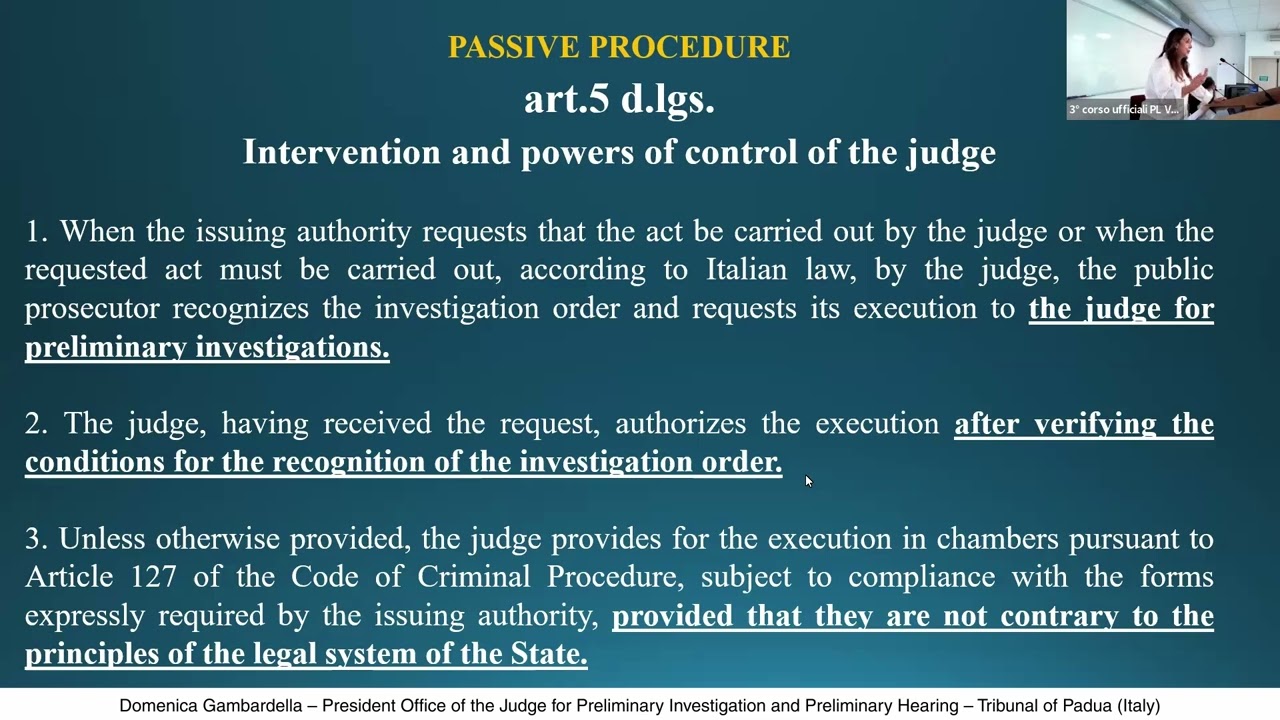 Recap on the rules of Directive 2014/41/EU and iimplementation in the Italian legislation